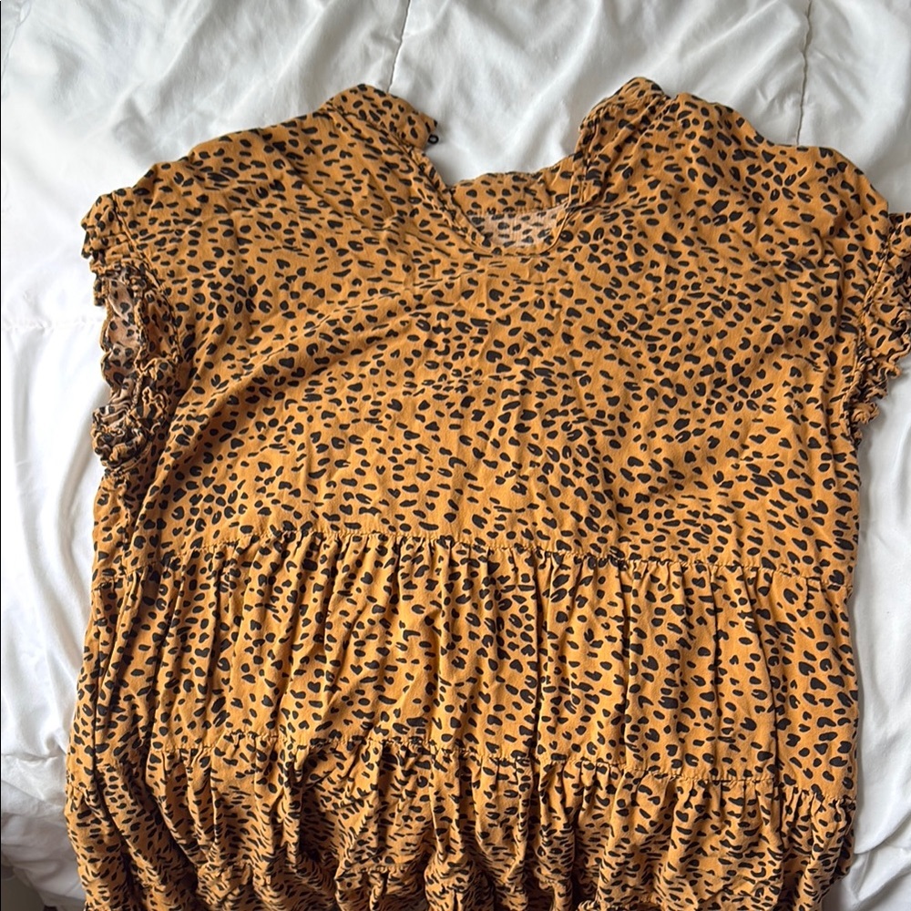 Chic Brown and Black Blouse Top